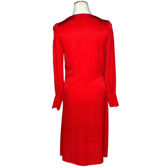 H&M Red Jacquard-weave Faux Wrap Midi Dress - Picture 4 of 13